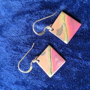 14K gold filled Brutalist artisan handmade abstract artsy asymmetric earrings